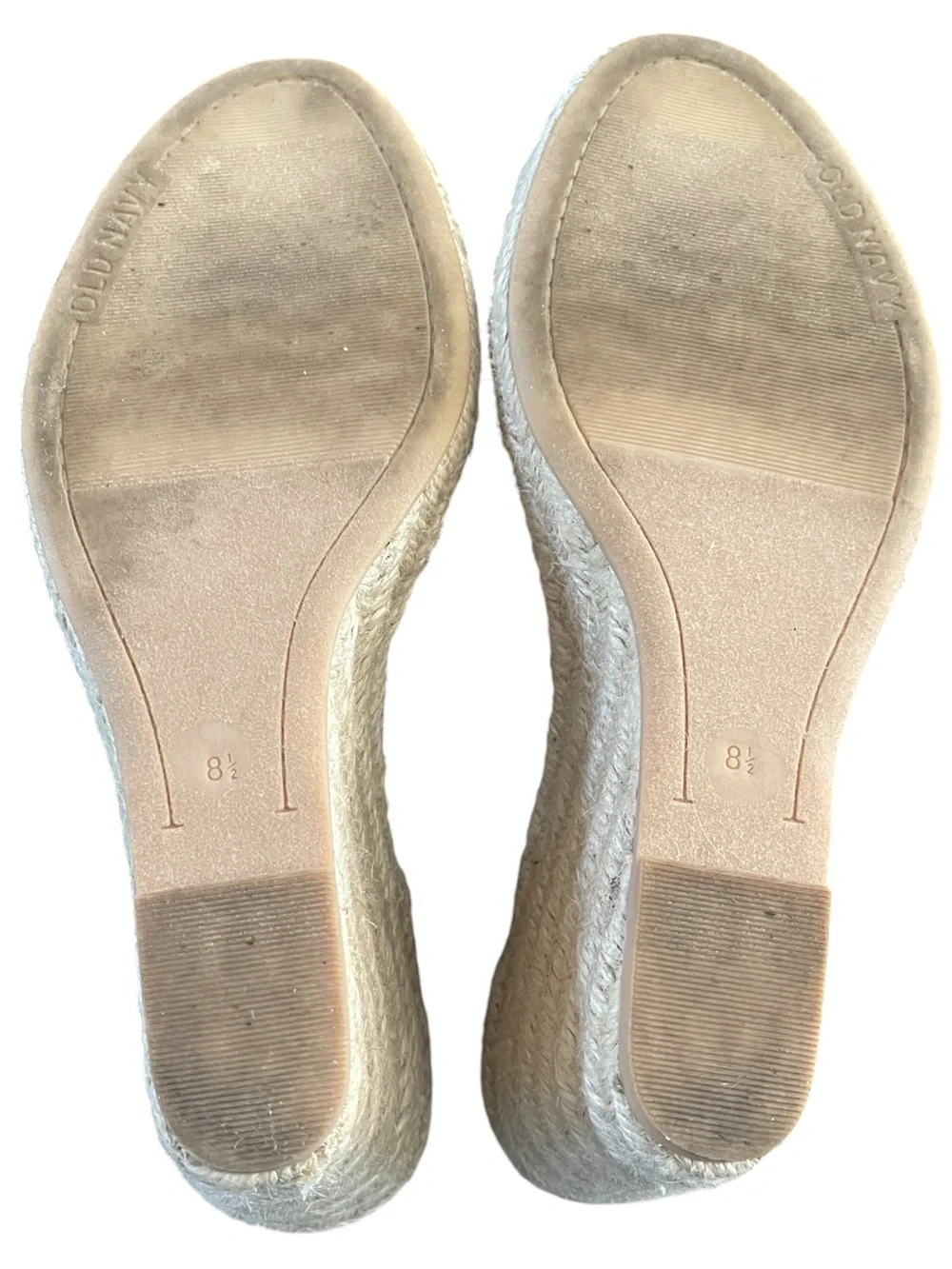 Old Navy sueded bow-tie espadrille wedges with woven jute heel summer casual 8.5